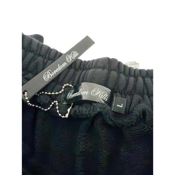 Boredom Kills Men's Black Collegiate Sweatpants Size L - Picture 6 of 10